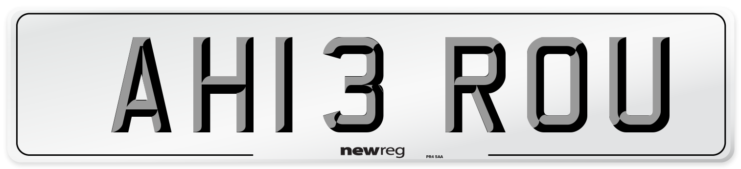 AH13 ROU Number Plate from New Reg